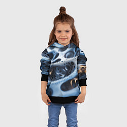 Толстовка-худи детская Текстура объемных сот, цвет: 3D-черный — фото 2