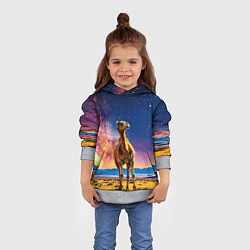 Толстовка-худи детская Верблюд и звездное небо, цвет: 3D-меланж — фото 2
