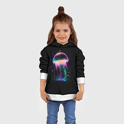 Толстовка-худи детская Свет медузы, цвет: 3D-белый — фото 2