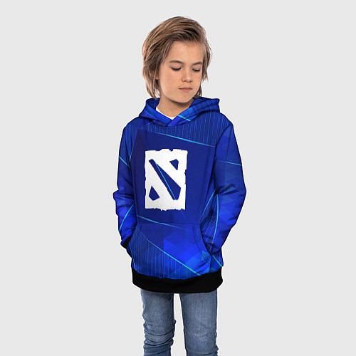 Детская толстовка Dota blue poly / 3D-Черный – фото 3