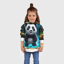 Толстовка-худи детская Панда в колодце, цвет: 3D-белый — фото 2
