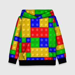Толстовка-худи детская Детали Лего, цвет: 3D-черный