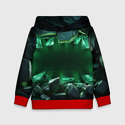 Детская толстовка Разбитая зеленая текстура из камней и стекла