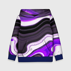 Детская толстовка Волнистые горизонтальные чёрно-фиолетовые полосы н