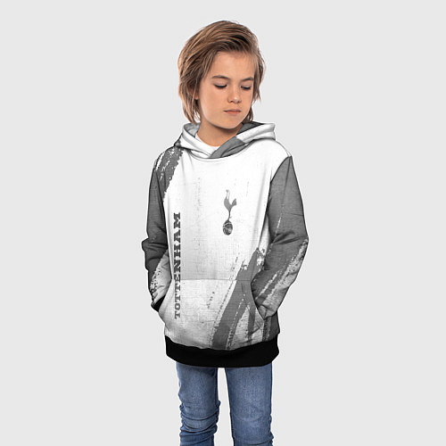 Детская толстовка Tottenham - white gradient вертикально / 3D-Черный – фото 3