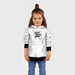 Толстовка-худи детская GTA6 white poly, цвет: 3D-черный — фото 2