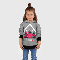 Толстовка-худи детская Персонажи из Игра в кальмара, цвет: 3D-черный — фото 2