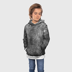 Толстовка-худи детская Абстракция - gray wall, цвет: 3D-белый — фото 2
