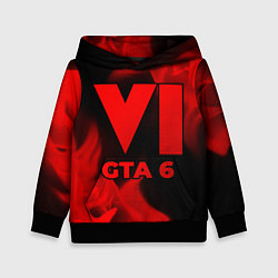 Толстовка-худи детская GTA 6 - red gradient, цвет: 3D-черный