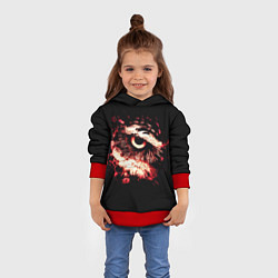 Толстовка-худи детская Совух - светлый, цвет: 3D-красный — фото 2