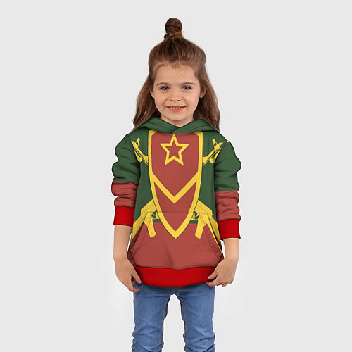 Детская толстовка Мотострелковые войска: герб со щитом / 3D-Красный – фото 4