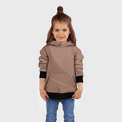 Толстовка-худи детская Мокко Мусс однотонный с полосой, цвет: 3D-черный — фото 2