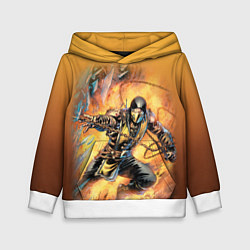 Толстовка-худи детская Scorpion - Mortal Kombat, цвет: 3D-белый