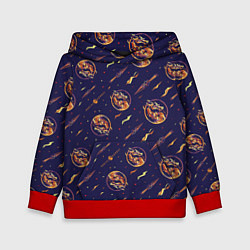 Толстовка-худи детская Mortal Kombat logo pattern, цвет: 3D-красный