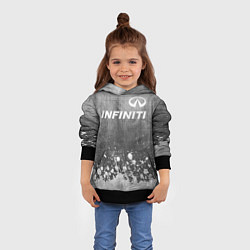 Толстовка-худи детская Infiniti - grey gradient посередине, цвет: 3D-черный — фото 2