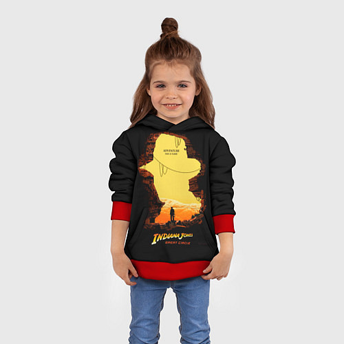 Детская толстовка Indiana Jones and the Great Circle / 3D-Красный – фото 4