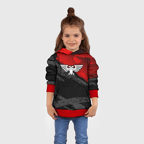 Детская толстовка Вархаммер - аквила красный / 3D-Красный – фото 4