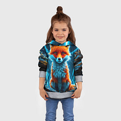 Толстовка-худи детская Лиса и молния, цвет: 3D-меланж — фото 2