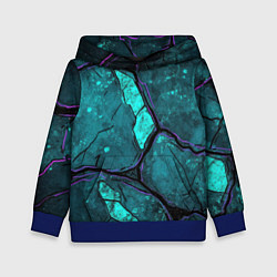 Детская толстовка Зеленые разломленные плиты с фиолетовой обводкой