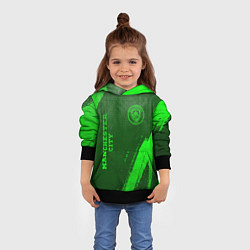 Толстовка-худи детская Manchester City - green gradient вертикально, цвет: 3D-черный — фото 2