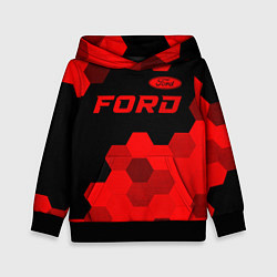 Толстовка-худи детская Ford - red gradient посередине, цвет: 3D-черный