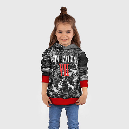 Детская толстовка Civilization VII / 3D-Красный – фото 4