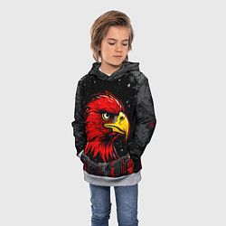 Толстовка-худи детская Орел Атланта Хокс в стене, цвет: 3D-меланж — фото 2