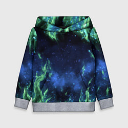 Детская толстовка Зеленые языки пламени