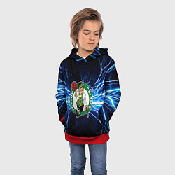 Толстовка-худи детская Бостон Селтикс и удар молнии, цвет: 3D-красный — фото 2