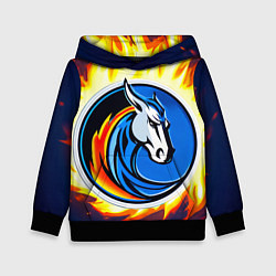 Толстовка-худи детская Даллас Маверикс в огне, цвет: 3D-черный
