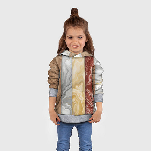 Детская толстовка Мрамор и дерево / 3D-Меланж – фото 4