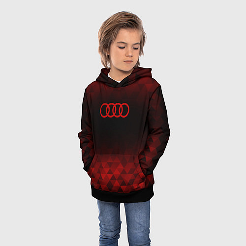 Детская толстовка Audi red poly / 3D-Черный – фото 3
