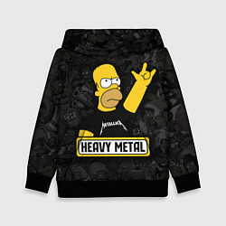 Толстовка-худи детская Heavy metal Гомер симпсон, цвет: 3D-черный