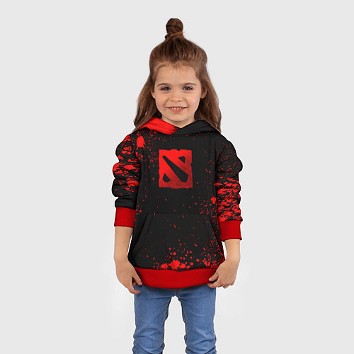 Детская толстовка Красные брызги - Dota 2 / 3D-Красный – фото 4