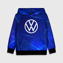 Толстовка-худи детская Volkswagen blue poly, цвет: 3D-черный