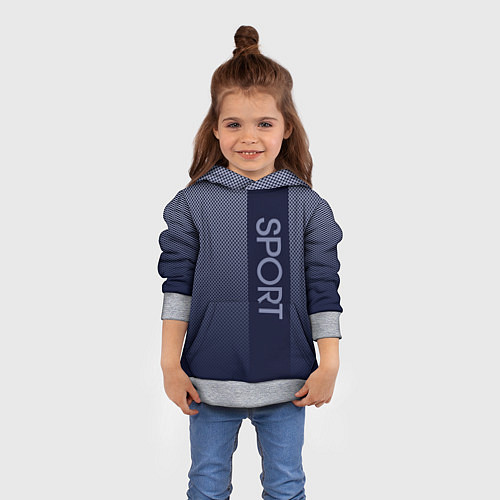 Детская толстовка Sport тёмно-синий вертикальная полоса / 3D-Меланж – фото 4