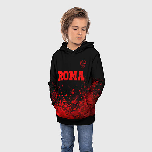 Детская толстовка Roma - red gradient посередине / 3D-Черный – фото 3