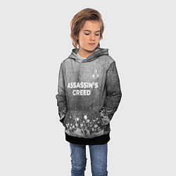 Толстовка-худи детская Assassins Creed - grey gradient посередине, цвет: 3D-черный — фото 2