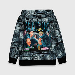 Толстовка-худи детская Дни сакамото главные герои, цвет: 3D-черный