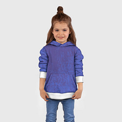 Толстовка-худи детская Джинс с потертостями-синий, цвет: 3D-белый — фото 2