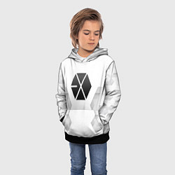 Толстовка-худи детская Exo white poly, цвет: 3D-черный — фото 2
