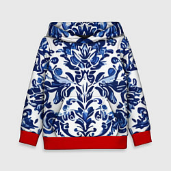 Детская толстовка Гжель русский узор акварель