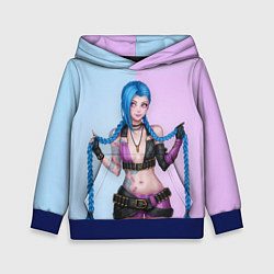 Толстовка-худи детская League of Legends - Jinx, цвет: 3D-синий