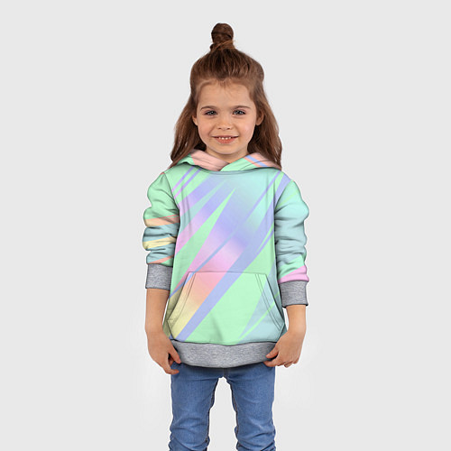 Детская толстовка Светлый зелёный мятный с полосами градиент / 3D-Меланж – фото 4