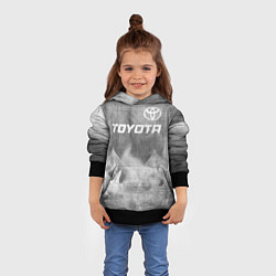 Толстовка-худи детская Toyota - grey gradient посередине, цвет: 3D-черный — фото 2