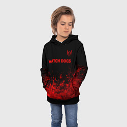 Толстовка-худи детская Watch Dogs - red gradient посередине, цвет: 3D-черный — фото 2