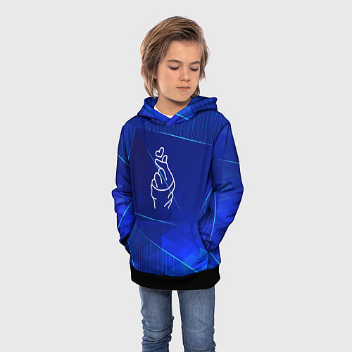 Детская толстовка K Pop blue poly / 3D-Черный – фото 3