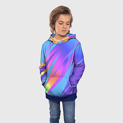 Толстовка-худи детская Нежный голубой с розовыми полосами, цвет: 3D-синий — фото 2