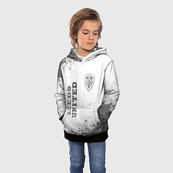 Толстовка-худи детская Leeds United - white gradient вертикально, цвет: 3D-черный — фото 2