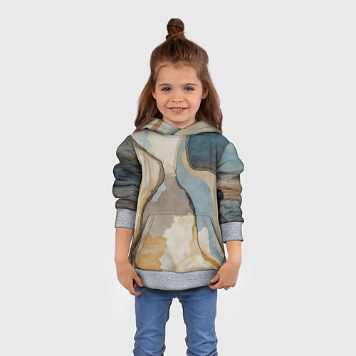 Детская толстовка Абстракция с песком и водой / 3D-Меланж – фото 4